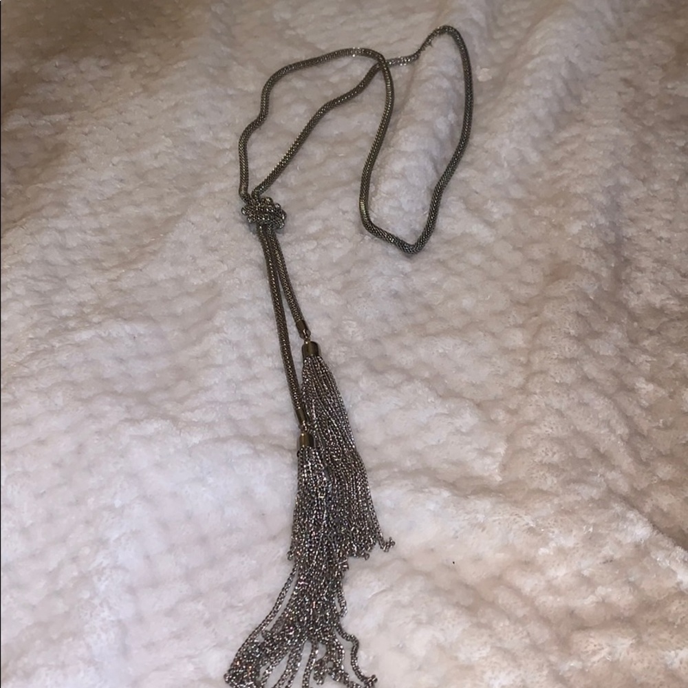 Silver Dangle Statement Necklace